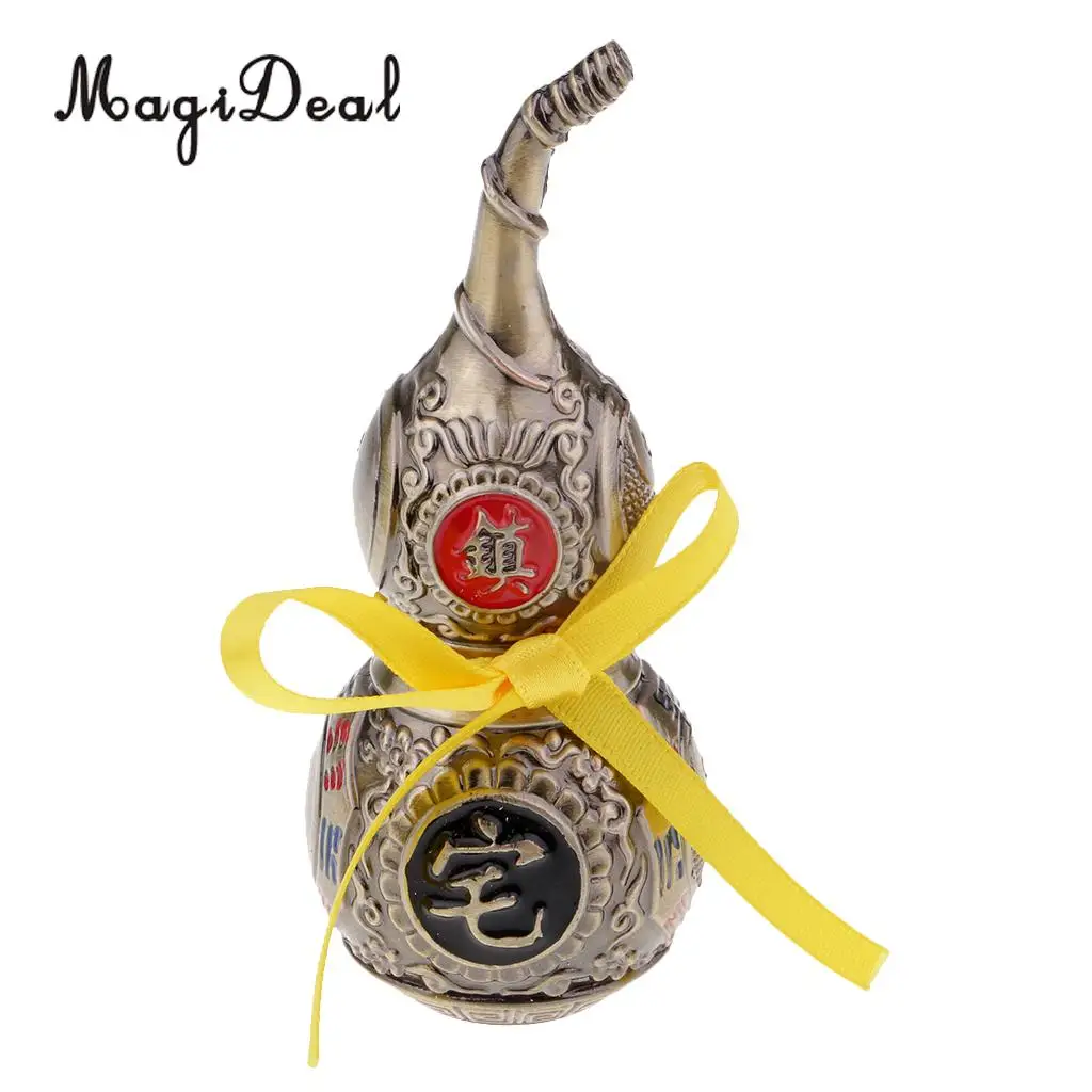 MagiDeal Vintage Chinese Fengshui Wu Lou Hu Lu Gourd Amulet Metal Crafts Accessory for Home Decoration Ornaments Collectables