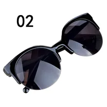 1 x и качественный очки винтажные пластиковые солнцезащитные очки кошачий глаз полуобода Круглые Солнцезащитные очки для мужчин и женщин солнцезащитные очки#7