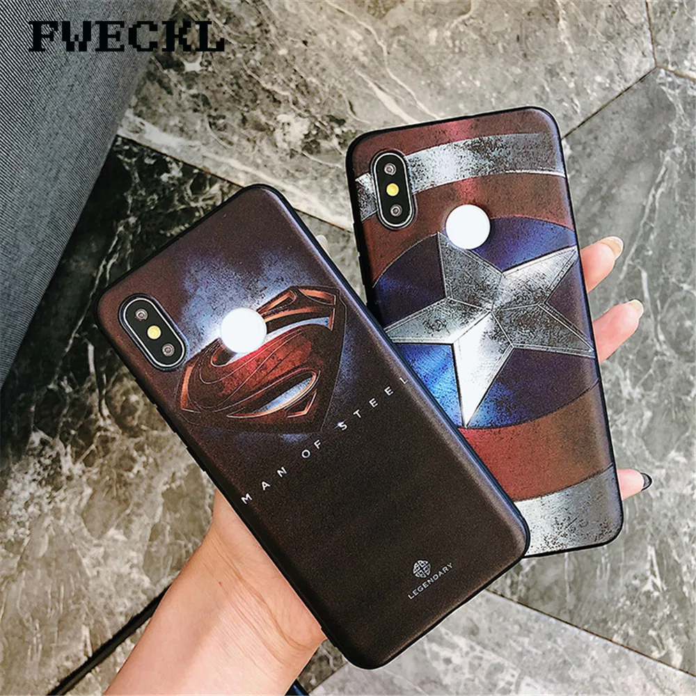 Marvel Капитан Америка DC герой Супермен 3D рельефный чехол для Xiaomi MIX2 5X6X8 Мягкий