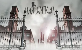 

7x5FT Wonka Chocolate Factory Steel Gate Entrance Custom Photo Studio Backdrop Background Vinyl 220cm x 150cm