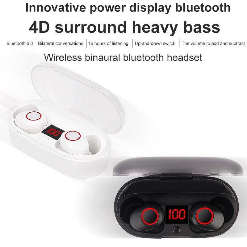 

TWS Wireless Earphone Bluetooth 5.0 Earphones Power Display Touch Control Sport Stereo Earbuds Headset Charging Box Hands Free