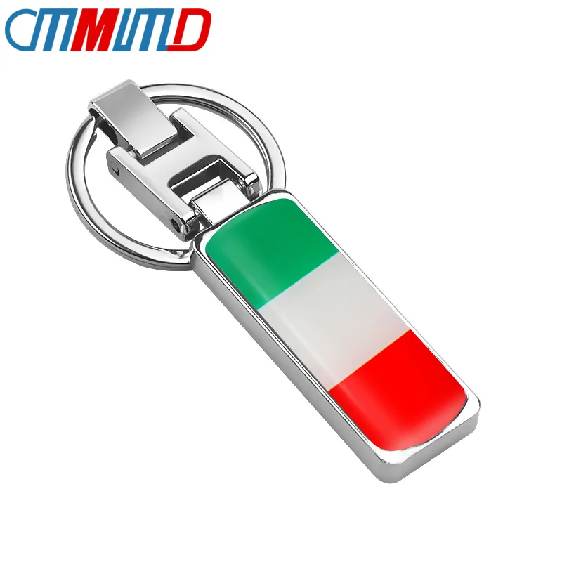 

Car Styling 3D Metal Italy Italian flag Key Chain Key Ring for AUDI LADA FIAT FORD OPEL Subaru BMW KeyChain car accessories