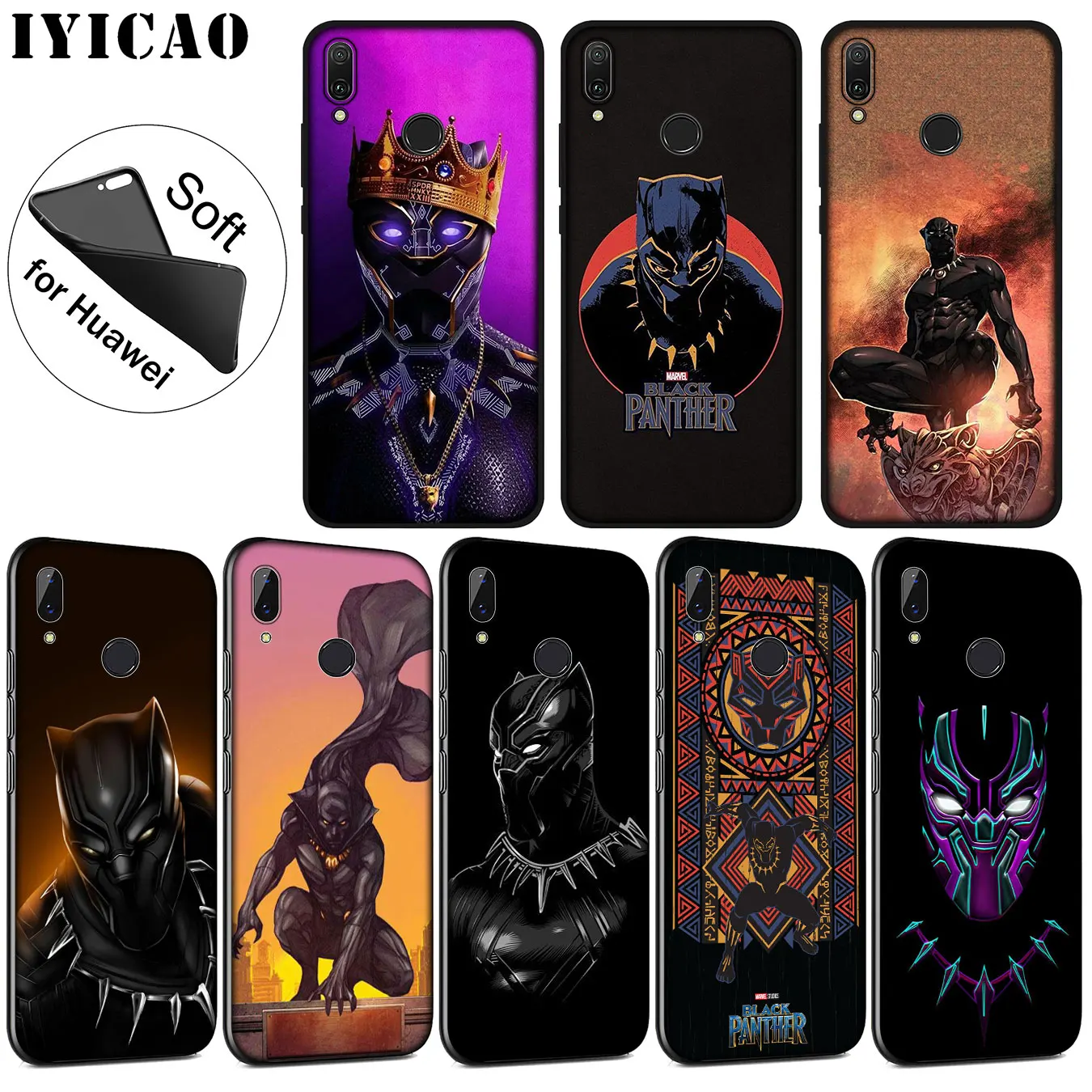 IYICAO Мстители Marvel Черная пантера Мягкий силиконовый чехол для Huawei P30 P20 Pro P10 P9 P8 Lite