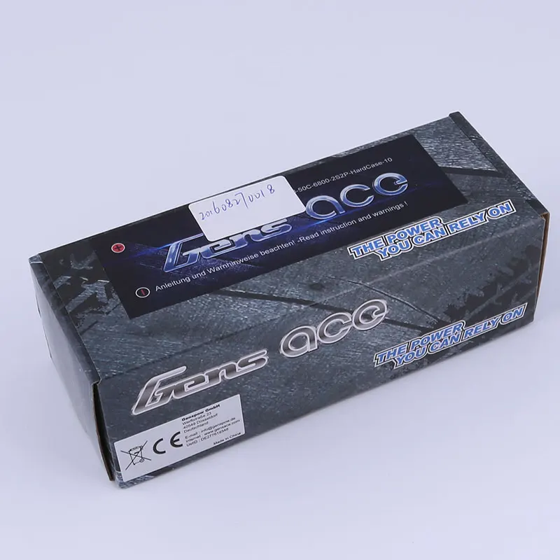 2Pcs Gens ace 2S Lipo Battery 6800mAh 7.4V Batteria Pack 50C Deans Connector for Axial RC Car 1/8 1/10 Hardcase High Discharge