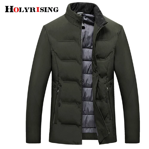 Holyrising Cazadora Hombre Invierno тонкая мужская одежда теплая зимняя куртка однотонные хлопковые куртки мужские шорты пальто на молнии 18591-5 - Цвет: Amry