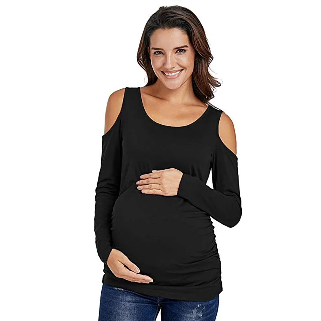 Nursing Top Women Off Shoulder Long Sleeve Breastfeeding Loose Winter ...