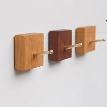 

collalily Nordic Wooden wood Modern Design Wall clothes Robe Hook Coat Racks for corridor Hook Rails Decor Japanese American