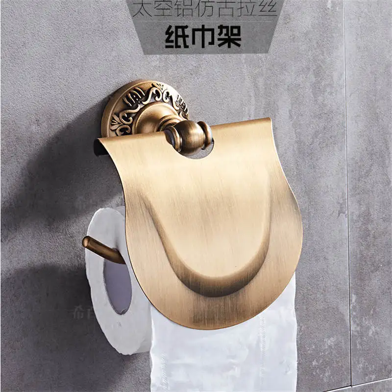 Antique bronze Bathroom accessories set Toilet Paper Holder Towel Rack Tissue Holder Roll Paper Holder - Цвет: Светло-зеленый