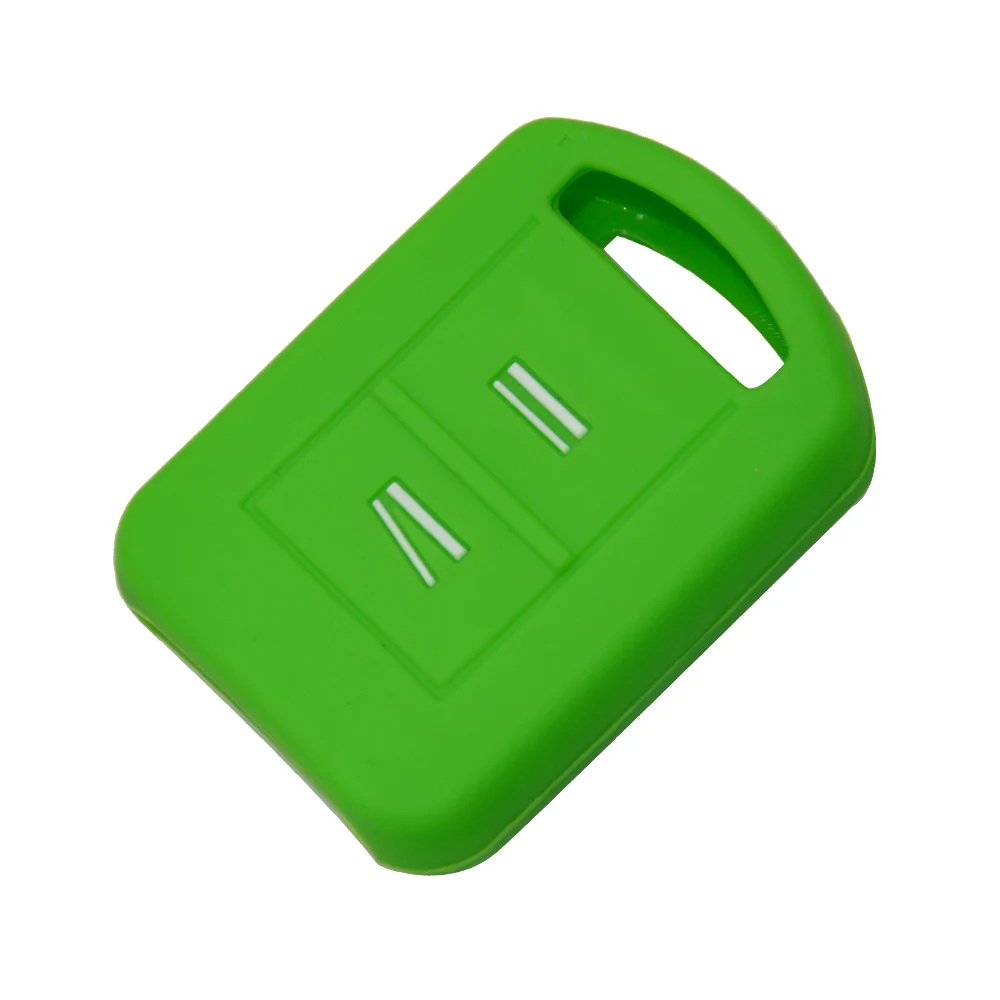 OkeyTech сменный силиконовый чехол для ключей от машины Fob чехол для Vauxhall Opel Corsa Agila Meriva Combo 2 кнопки дистанционного ключа Держатель - Название цвета: Green
