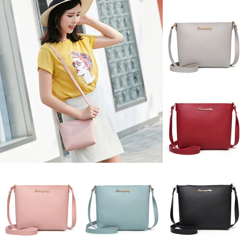 

Women Fashion Clutch PU Soft Handle Solid Color Zipper Shoulder Bag Messenger Mobile Phone Holder portafogli uomo