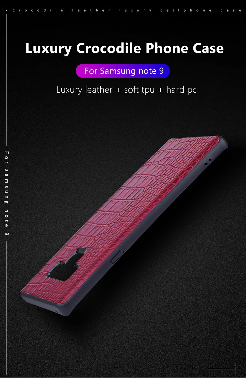 !ACCEZZ Luxury Crocodile Skin Phone Case For Samsung Galaxy Note9 Cover Soft TPU Protective Shell Capa Coque PC Hard Frame Cases (1)