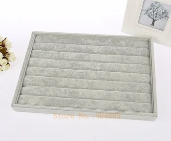 

Gray Color Velvet Earring Display Tray /Ring Display Tray Stand Holder Tabletop show stand tray holder