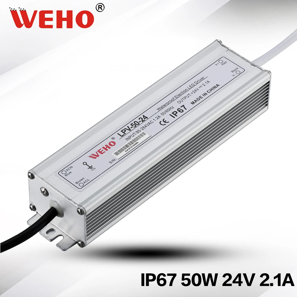 

(LPV-50-24) IP67 24VDC 50W Waterproof Led Power Driver
