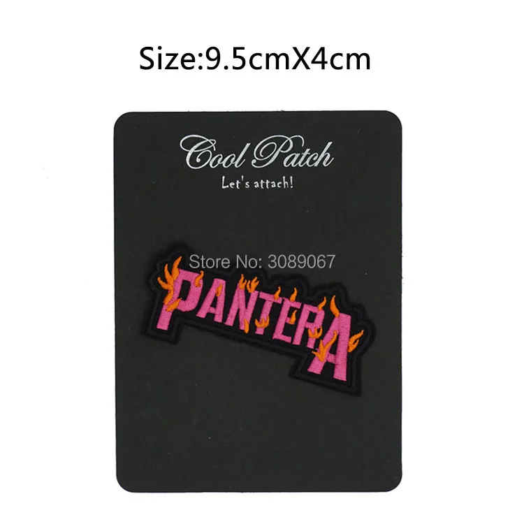 

Pantera Flame Music Band iron sticker patch for clothing Tshirt TRANSFER MOTIF APPLIQUE Rock Punk Badge Wholesale