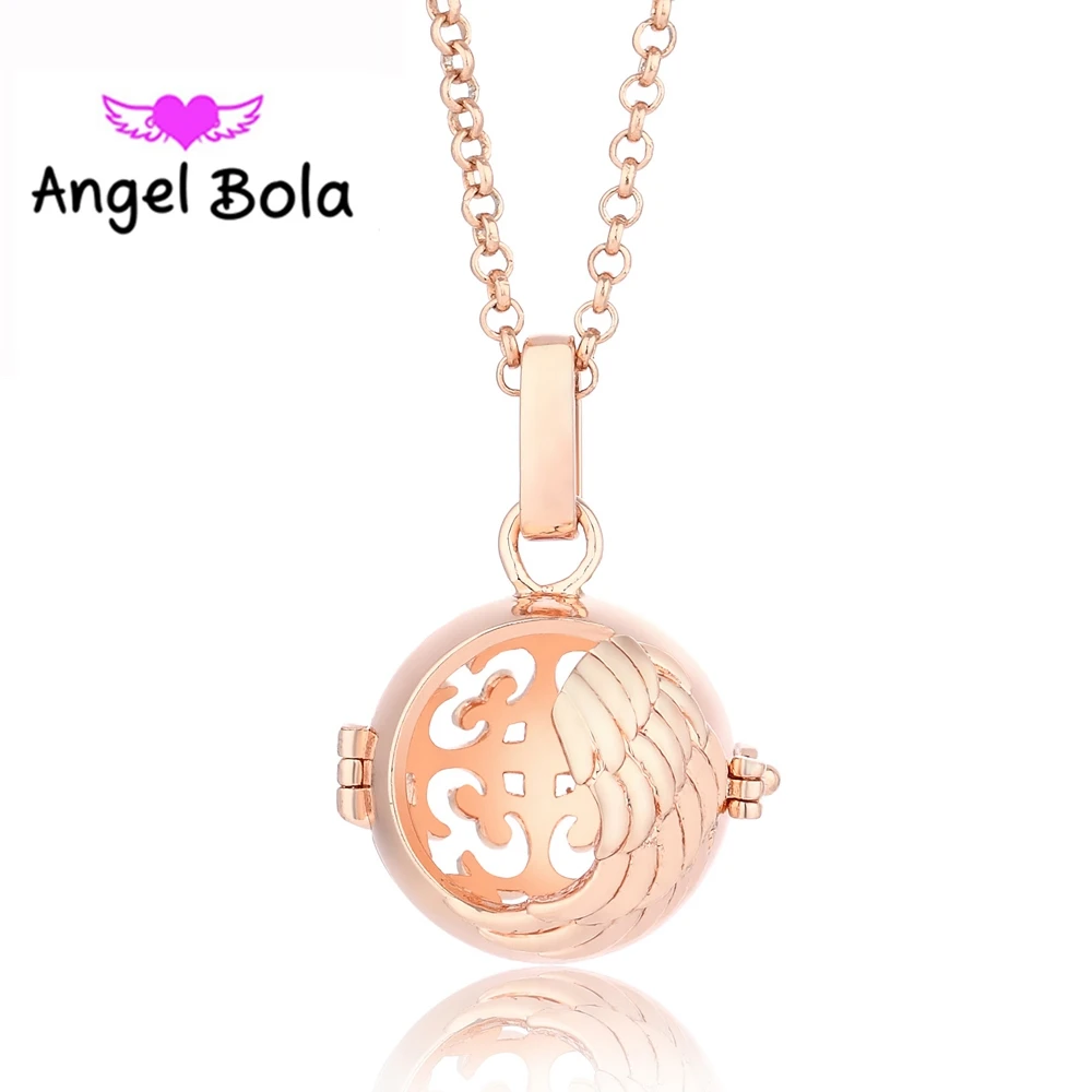 

Harmony Caller Pendants Jewelry 20.5mm Necklace Angel Wing Interchangeable Maternity Ball Angel Bola Essential Oil Locket L038