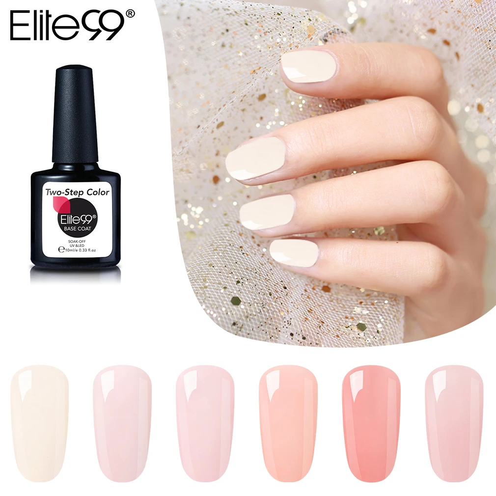 

Elite99 10ml Two-Step Color Base Coat Soak Off Two Using Ways Nail Art Gel Polish Semi Permanent UV LED Base Color Gel Varnishes