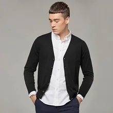 Для мужчин осень тонкие Для Мужчин's Трикотажный кардиган Для мужчин v-образным вырезом Хлопок повседневные мужские свитера куртка