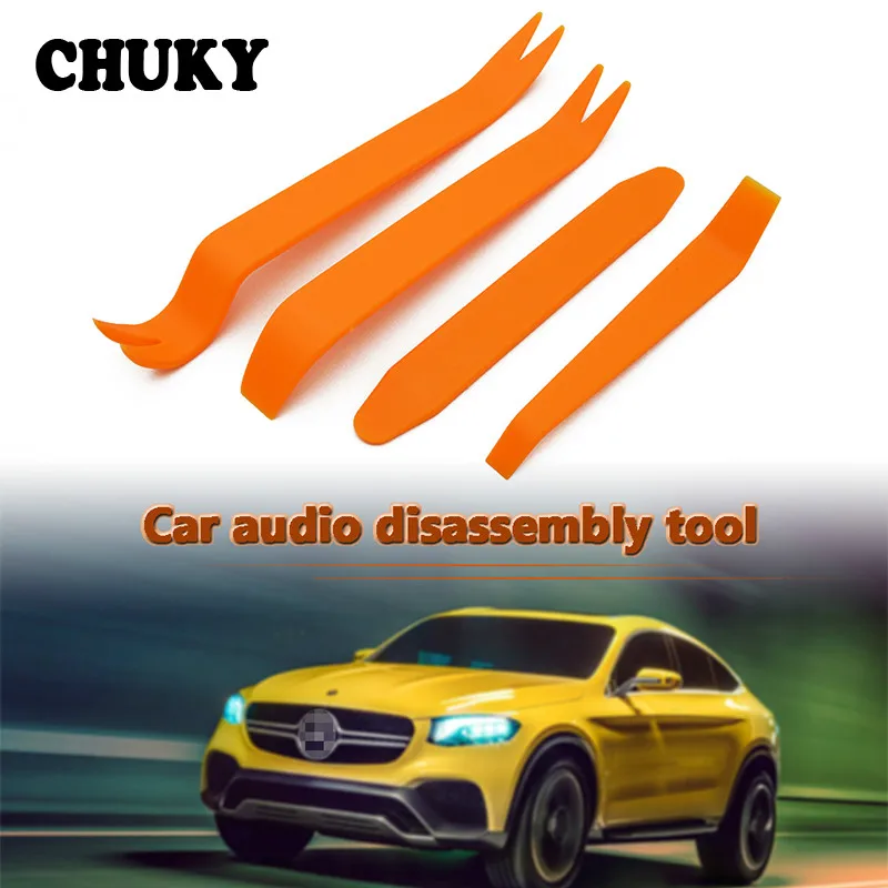4Pcs Professional Orange ABS Automobile Audio Door Clip Panel Trim Tools Set