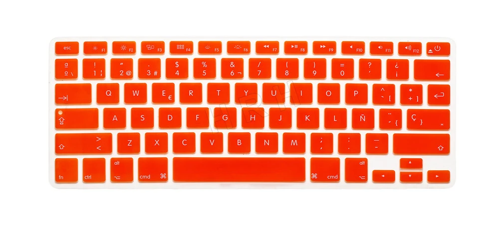 HRH 50X испанский Тонкий силиконовый чехол для клавиатуры защитная пленка протектор для MacBook Pro Air retina 13 15 17 Версия США - Цвет: Orange