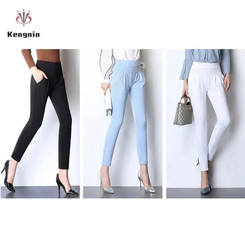 

Anklet Length Women Trousers 2019 Summer Harem Pants Plus Size S- 6XL Casual Ladies Pants Elastic Waist Pockets Capris New