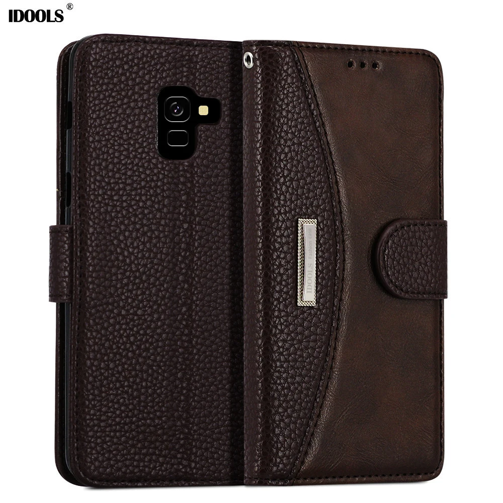 

IDOOLS PU Leather Case For Samsung galaxy A6 Plus A6+ Flip Cover Luxury Wallet Magnetic For Samsung A6 2018 Phone Shell Coque