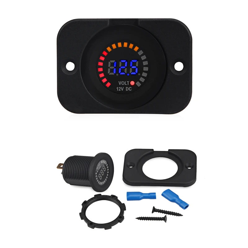 24v 12v Universal Digital Car Voltmeter Motorcycle Led Voltmeter Panel