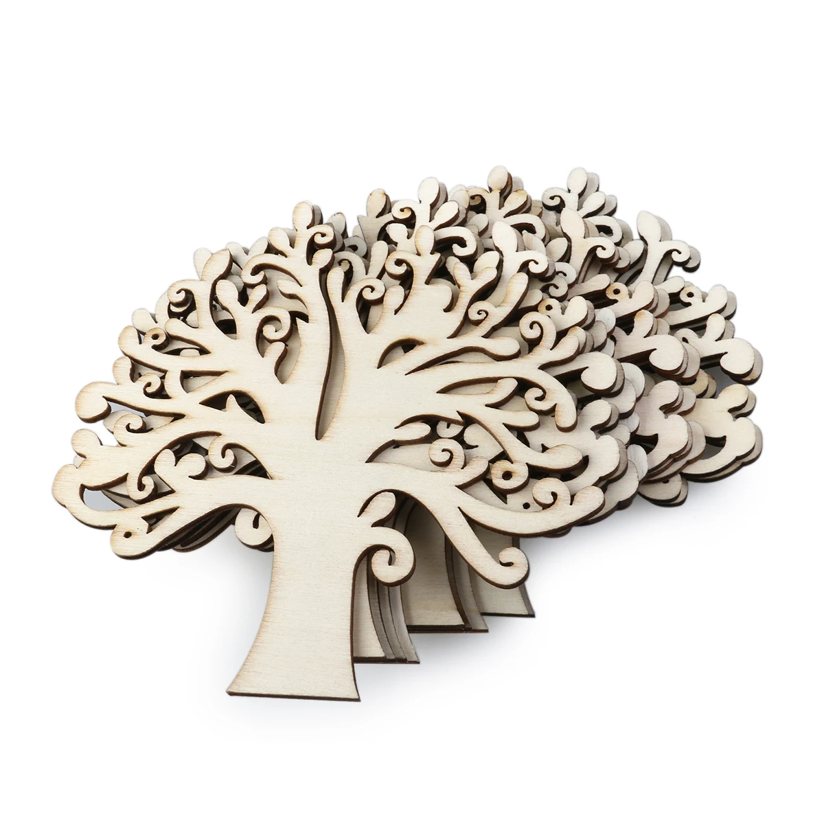 

10pcs Wooden Trees For Hanging Christmas Tree Blank Decorations Gift Tag Shapes Christmas Tree Decor