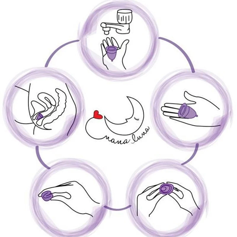 1 шт Силиконовая менструальная чашка, медицинский класс, мягкая Лунная Дамская гигиеническая чашка, многоразовые чашки, Размеры S/L, случайный цвет