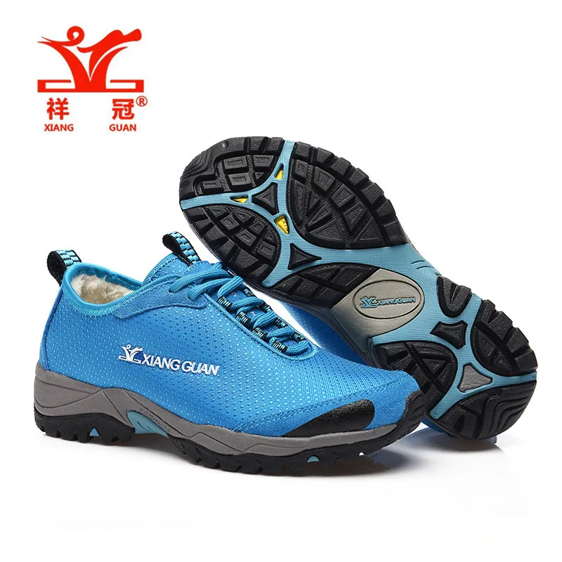 XiangGuan sapatilhas hiking shoes women breathable Waterproof Lining fluff Water repellent Oxford zapatillas trekking mujeres