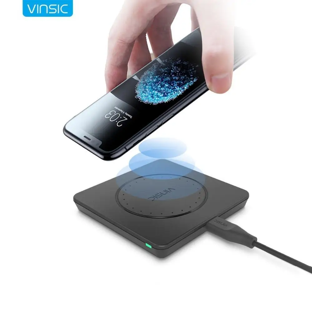 Vinsic 10 Вт Qi Беспроводное зарядное устройство Быстрая зарядка Беспроводная Pad для