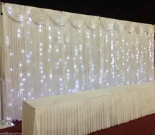 3X6M Fairylight Economy Wedding Backdrop Package for Sale Economy Stands + Backdrop Curtains + Swags + Lights