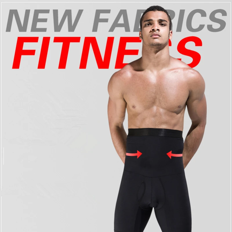 Men Body Shaper Pants Slimming Compression Quick Dry Body Shaper High