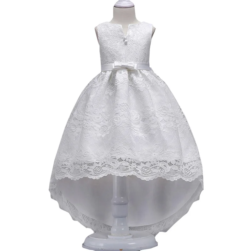 Girl flower princess dress kids lace trailing dress children show dress first communion dresses 3-14 year baby costume vestidos