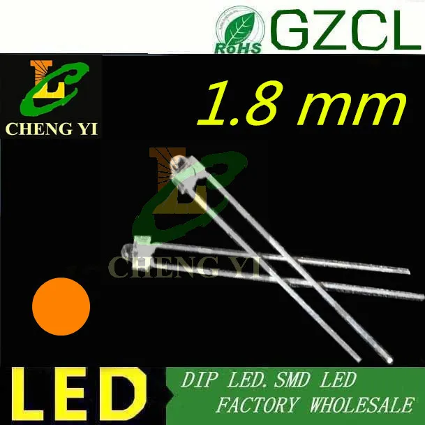 1,8 мм DIP СВЕТОДИОДНЫЙ красный светодиодный Диод прозрачный 2 мм Мини светодиод 2,0-2,2 В 620-630nm(CE& Рош