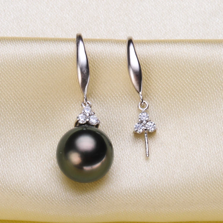 

925 Silver Pearl Earrings Mountings Fashion Earrings Charm Earrings Setting Finding Jewelry Parts Fittings Women's Accessories