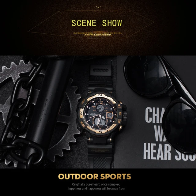 SMAEL Brand Sport Watch mężczyźni New wodoodporna moda Military Clock Shock męskie luksusowe analogowe kwarcowe Dual Display zegarki na rękę tanie i dobre opinie Quartz Wristwatches Kompletny kalendarz odporny na wstrząsy wyświetlacz LED Auto Date wodoodporny tylne światło chronograf pływać alarm perpetual calendar SMAEL Brand Sport Watch mężczyźni New wodoodporna moda Military Clock Shock męskie luksusowe analogowe kwarcowe Dual Display zegarki na rękę tanie i dobre opinie Quartz Wristwatches Kompletny kalendarz odporny na wstrząsy wyświetlacz LED Auto Date wodoodporny tylne światło chronograf pływać alarm perpetual calendar