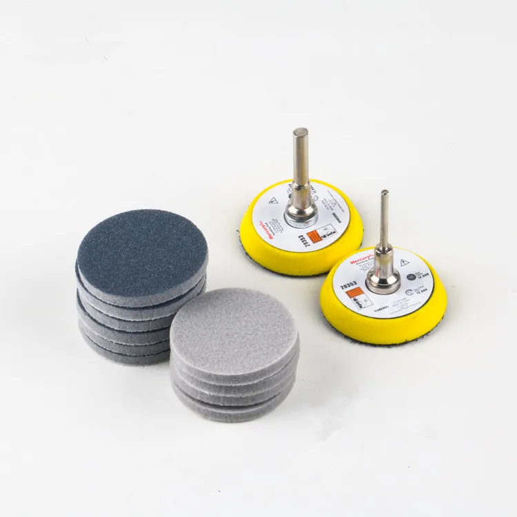 

10ps 50mm Back Velvet Sponge Disc Sandpaper Brushed Sanding Paper Sponge with 1ps Polish Pad Plate Electric Grinder Accessory