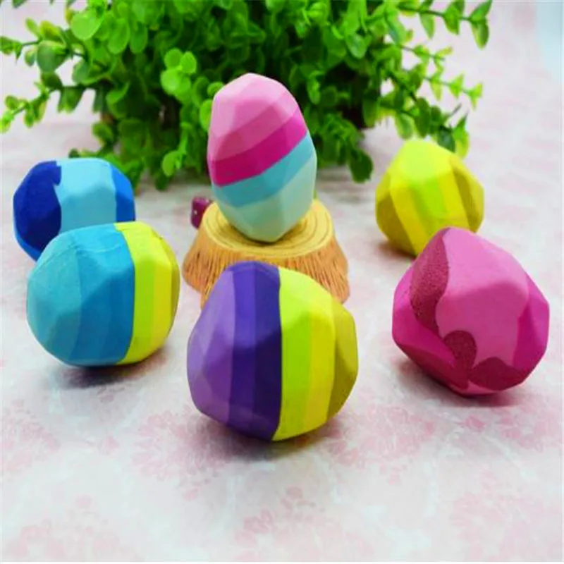 

Strange Colorful Stone Shape Eraser Geese In Soft Rubber Erasers Irregular Shape Rock Big Pen Eraser Student Stationery Supplies