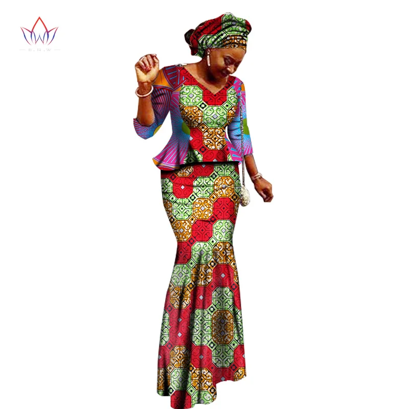 2017 African Women Clothing Brand African Vestido 6XL Wax traditional african clothing 2 pieces for Women Skirt Set none WY1401