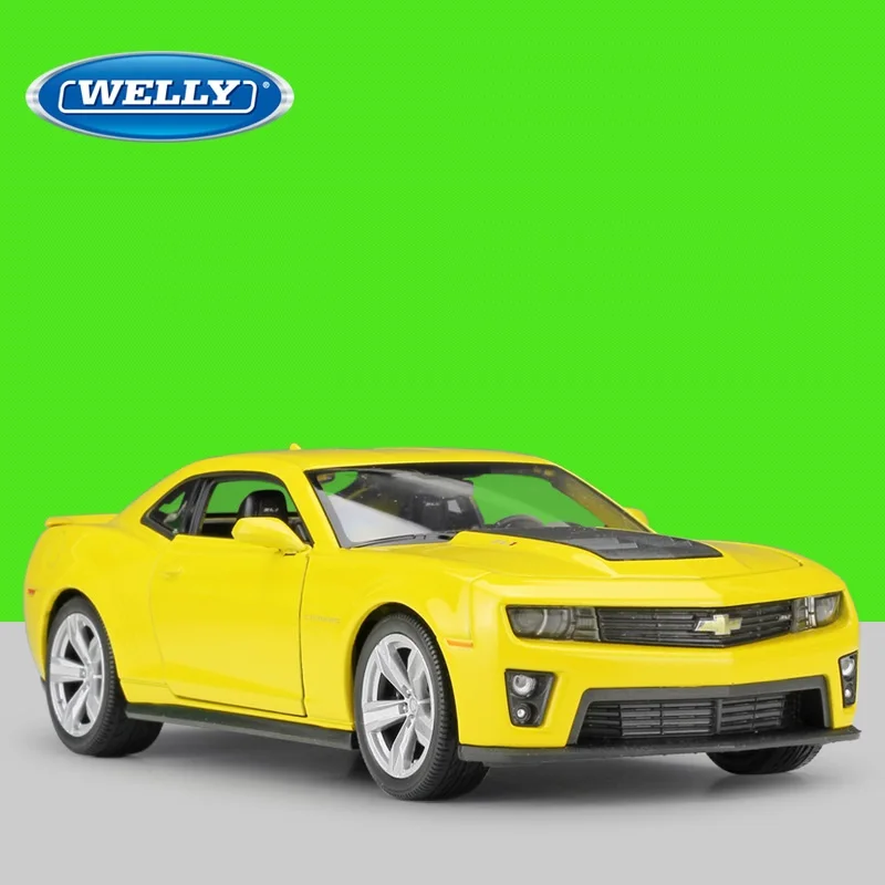 

1:24 Welly Chevrolet Camaro ZL1 yellow Diecast Model Car