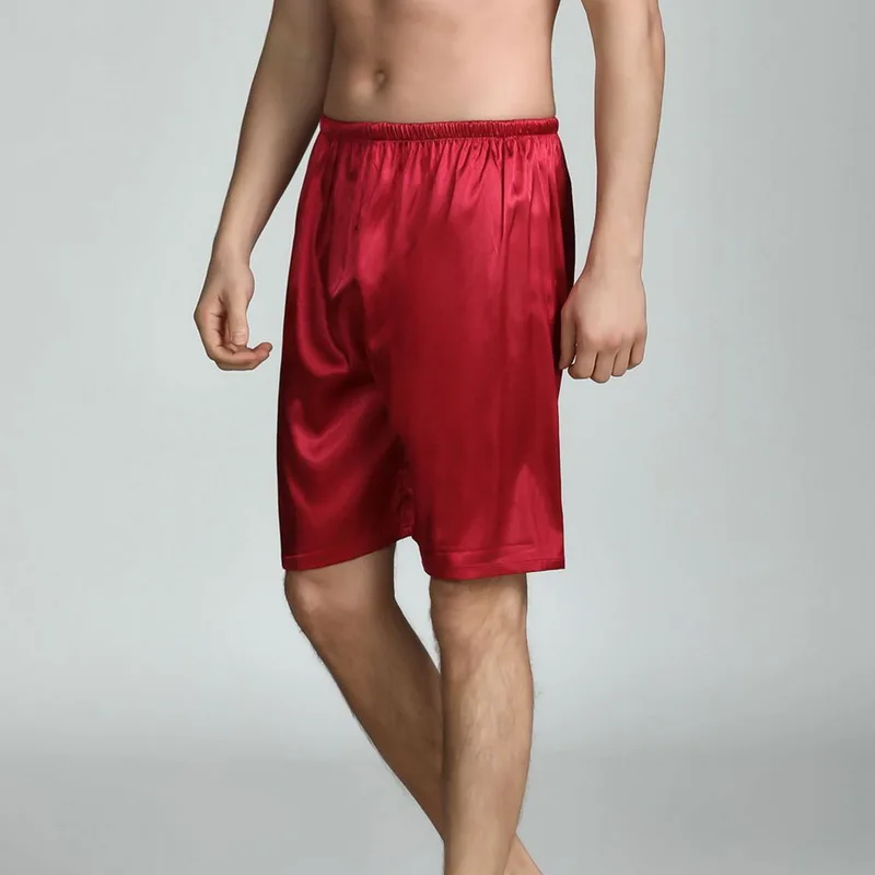 HEFLASHOR летняя Пижама, мужские шорты для сна, Удобная Шелковая атласная домашняя пижама, шорты, мягкая Домашняя одежда, модная одежда