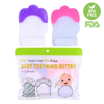 

2Pcs Newborn Baby Nursing Mittens Teether Crawls Molar Ice Silk Gloves Mitten Toddler Teether Protective Glove