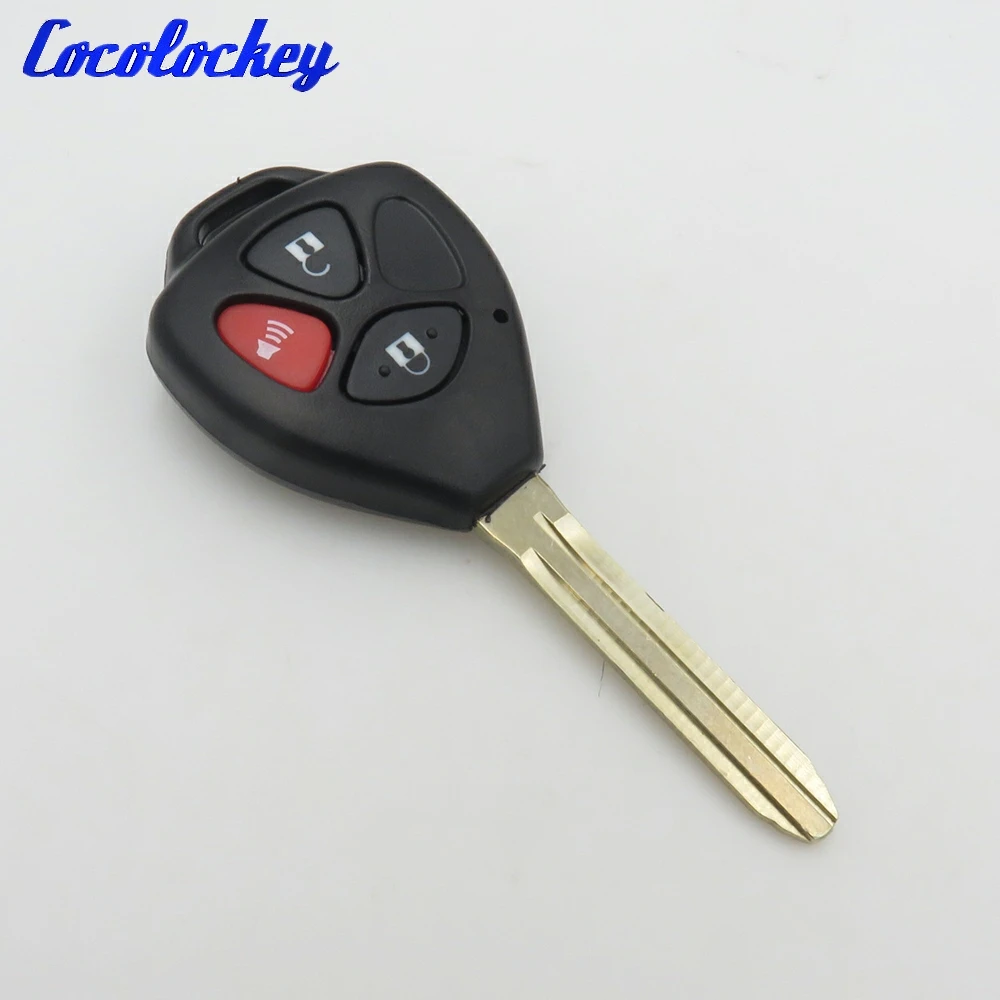 Cocolockey Remote Uncut Blank Key Fob Keyless Entry Shell Case For Toyota RAV4 3 Button No Logo