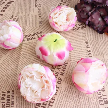 

10PCS,8CM Head,Multicolor Large Artificial Silk Peony Bud Heads,Fake Flower Arrangements,DIY Wedding Decoration For Hair,Garland