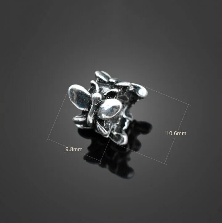 

100pcs Antique Silver Butterfly Pattern Jewelry Charms Pendants-DIY Necklace Bracelet Metal Fashion Accessories 10.6 mm X 9.8 mm