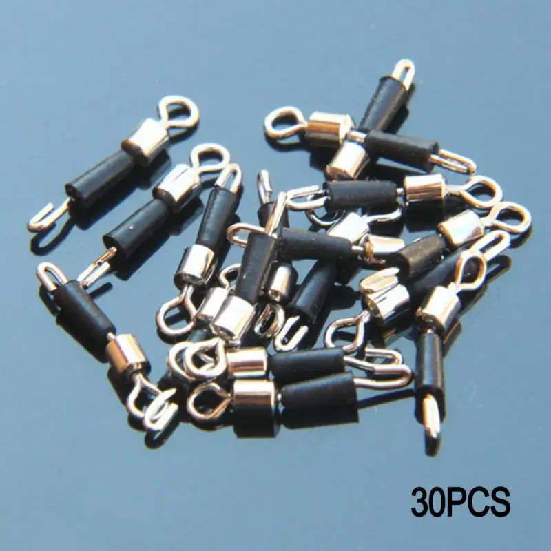 

30Pcs Metal Fishing Sub-line Clips Fishing Connector 2 Size Sub-line Clip Rolling Fishing Swivels Fishing Tackle Accessory &191