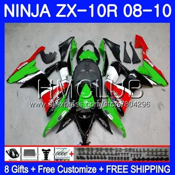 

Bodywork For KAWASAKI NINJA ZX 10 R ZX1000C ZX10R 08 09 10 40HM.8 ZX 10R ZX1000 ZX-10R 2008 2009 2010 black red Fairing kit