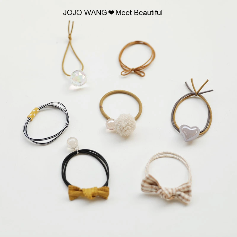 Korean Kawaii 7 Pcs A Pack Classic Fashion Head Rope Pearl Elastic Hair Bands Simple Colorful Rubber Band Multicolor Hair Ring Korean Kawaii 7 Pcs A Pack Classic Fashion Head Rope Pearl Elastic Hair Bands Simple Colorful Rubber Band Multicolor Hair Ring