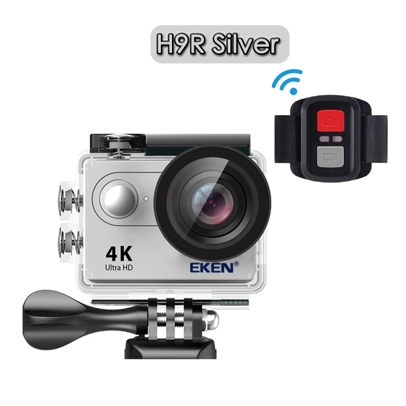 Оригинальная Экшн-камера eken H9/H9R Ultra HD 4 K/30fps, WiFi, 2,0 дюйма, 170D, водонепроницаемая, для подводной съемки, на шлем, Vedio go Sport pro Came - Цвет: H9R Silver