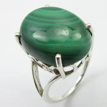 

Solid Green Malachite Ring Sz 7.75 Women's Jewelry Unique Designed